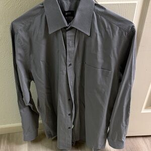 Boss Charcoal Checkered Long Sleeve Shirt